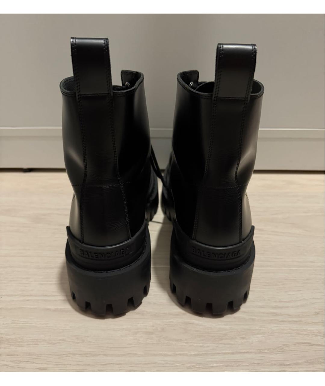 BALENCIAGA Черные кожаные высокие ботинки, фото 4
