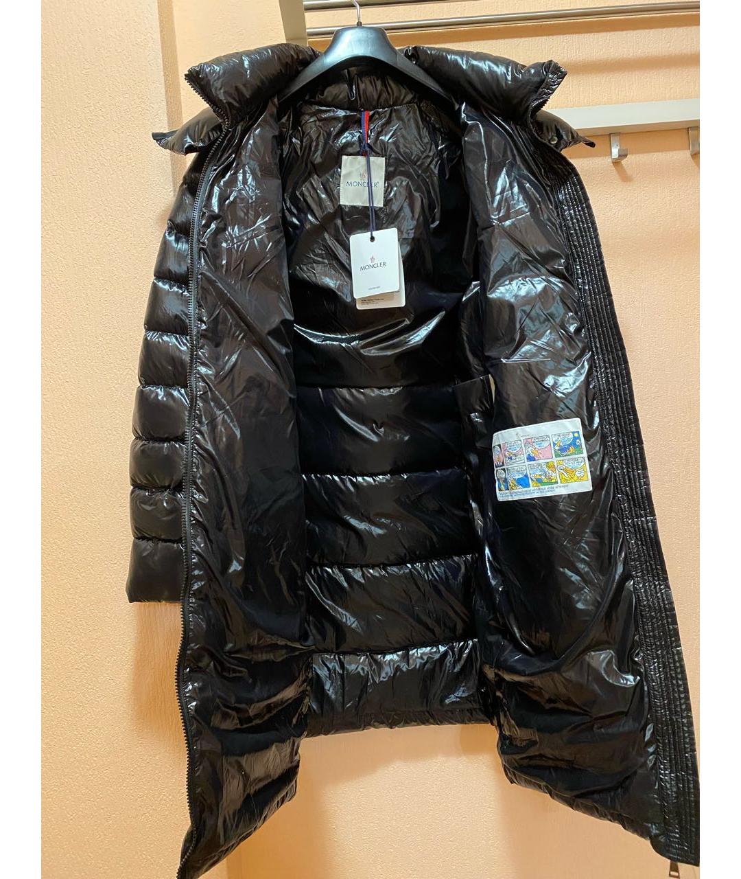MONCLER Черный полиамидовый пуховик, фото 3
