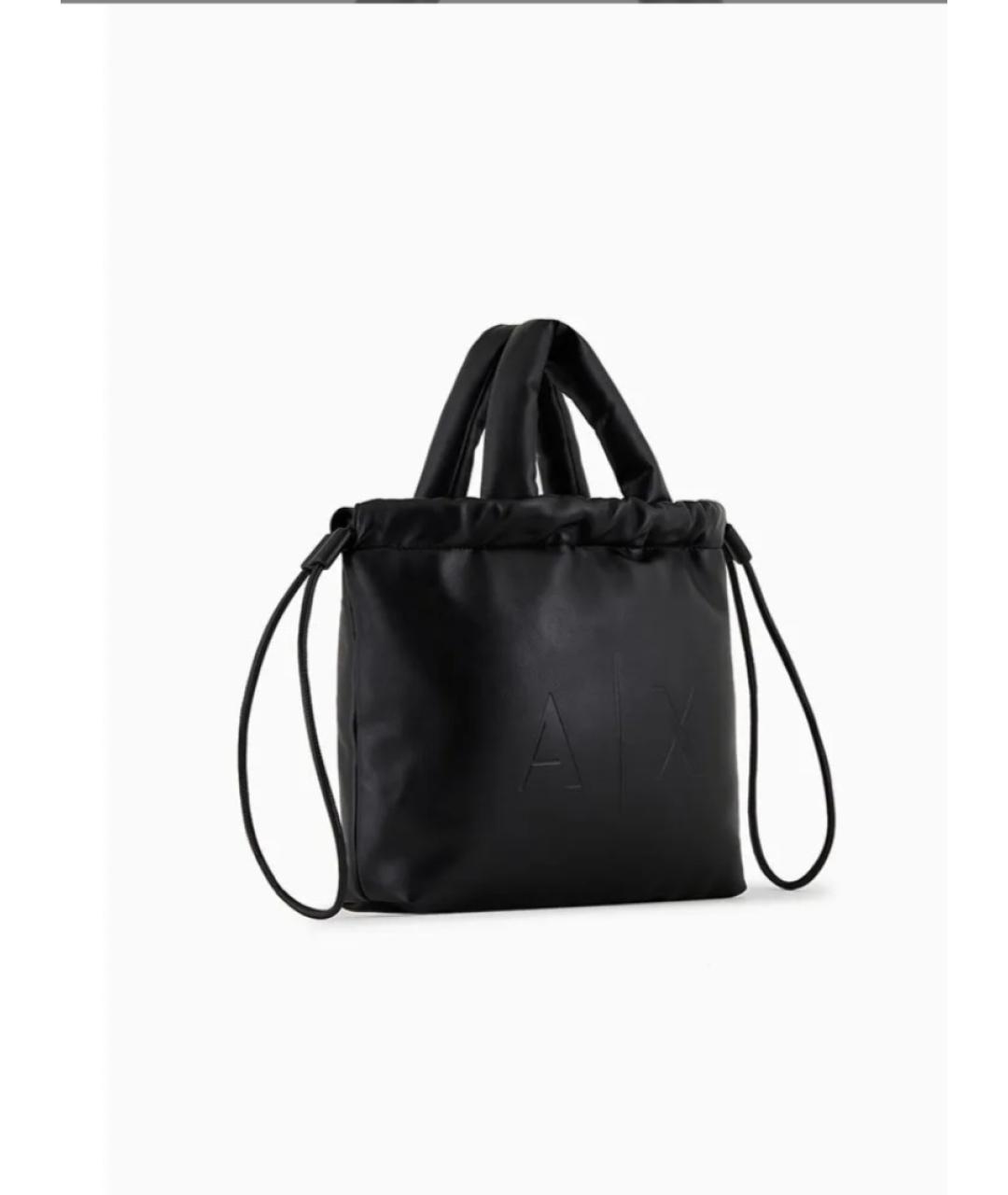 ARMANI EXCHANGE Черная сумка тоут из искусственной кожи, фото 4