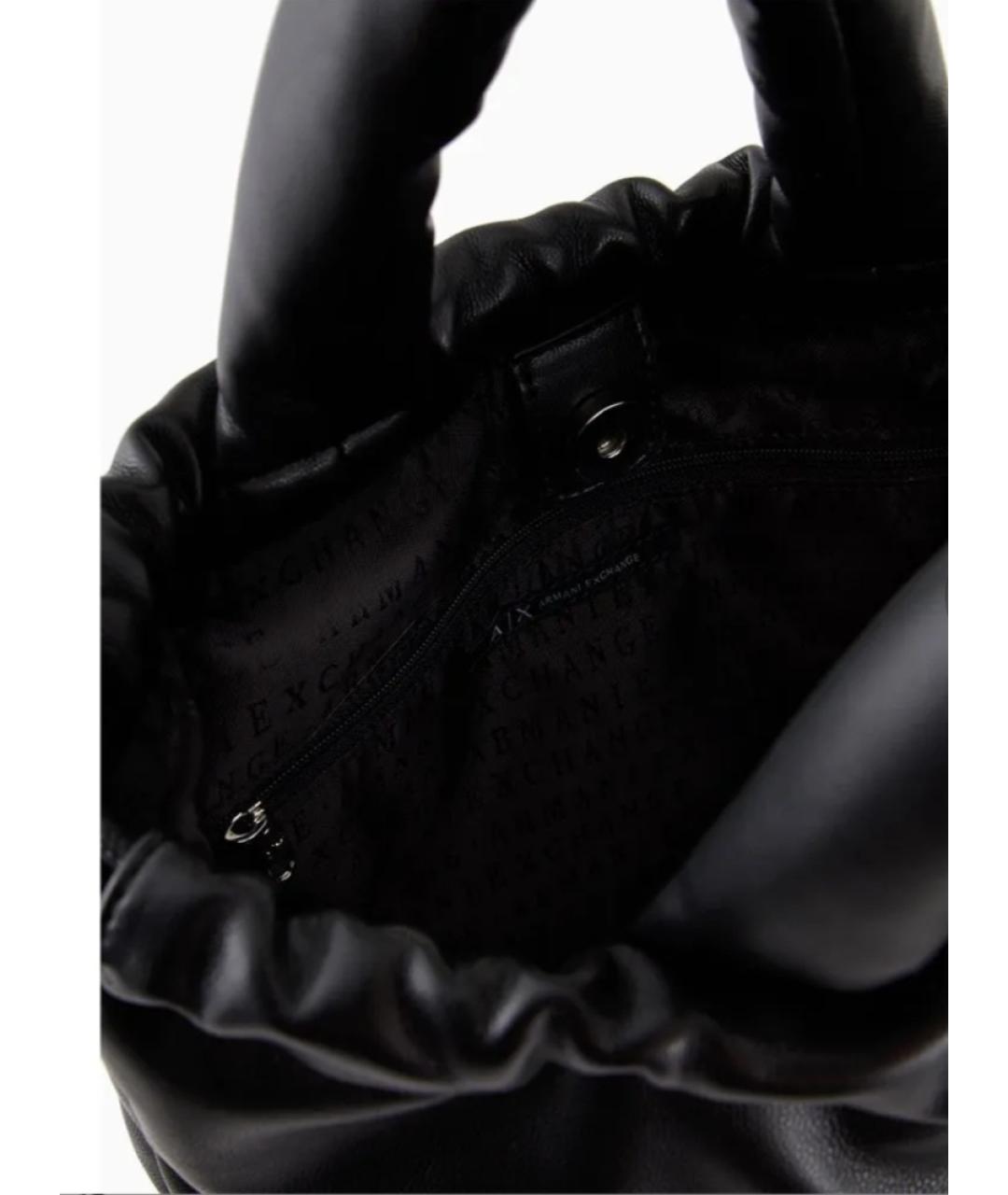 ARMANI EXCHANGE Черная сумка тоут из искусственной кожи, фото 3