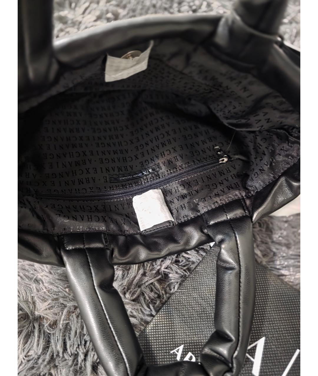 ARMANI EXCHANGE Черная сумка тоут из искусственной кожи, фото 8