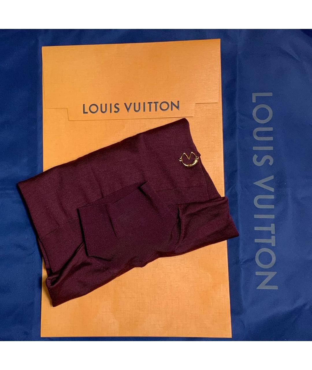 LOUIS VUITTON Бордовый кашемировый джемпер / свитер, фото 8