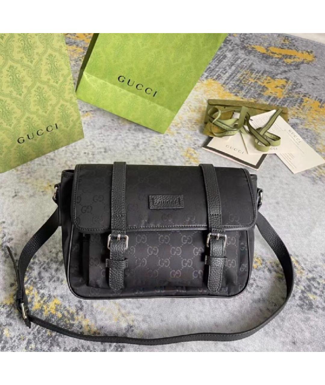 GUCCI Черная кожаная сумка на плечо, фото 5