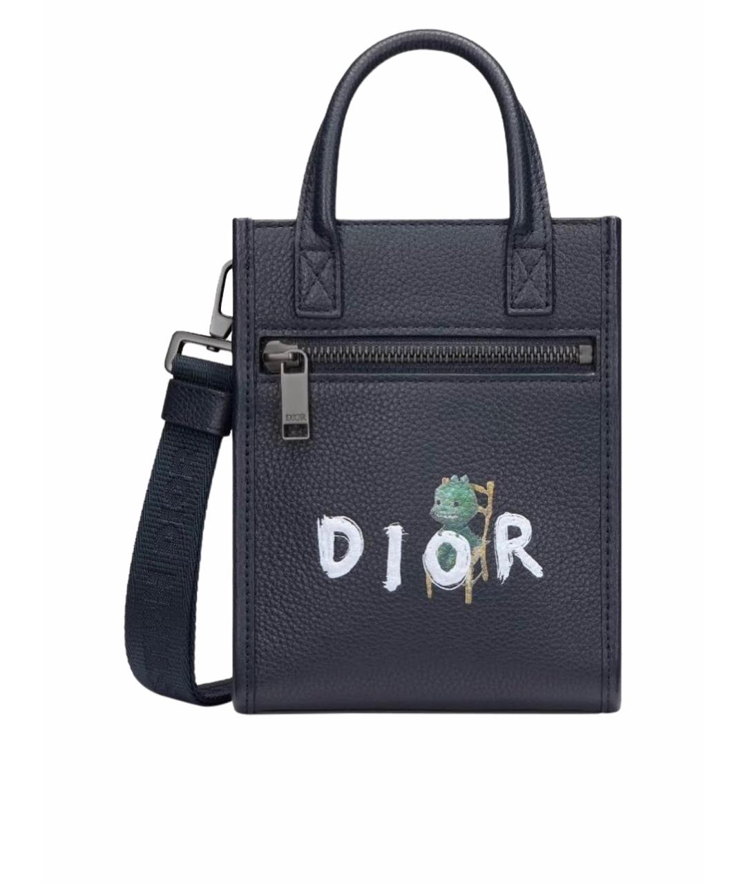 CHRISTIAN DIOR Черная кожаная сумка на плечо, фото 1