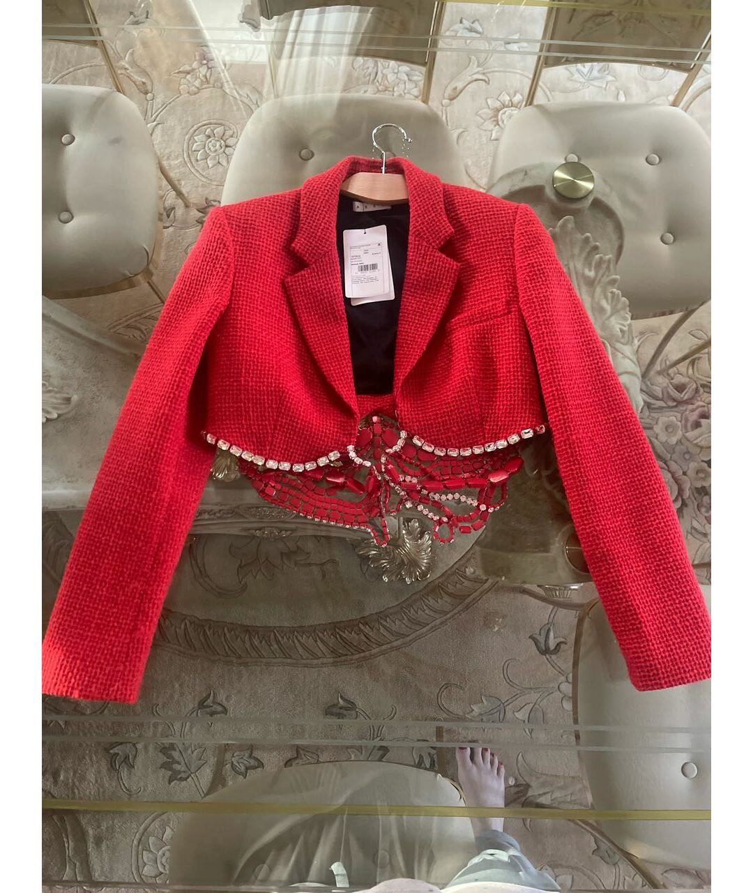 AREA Красный шерстяной жакет/пиджак, фото 6