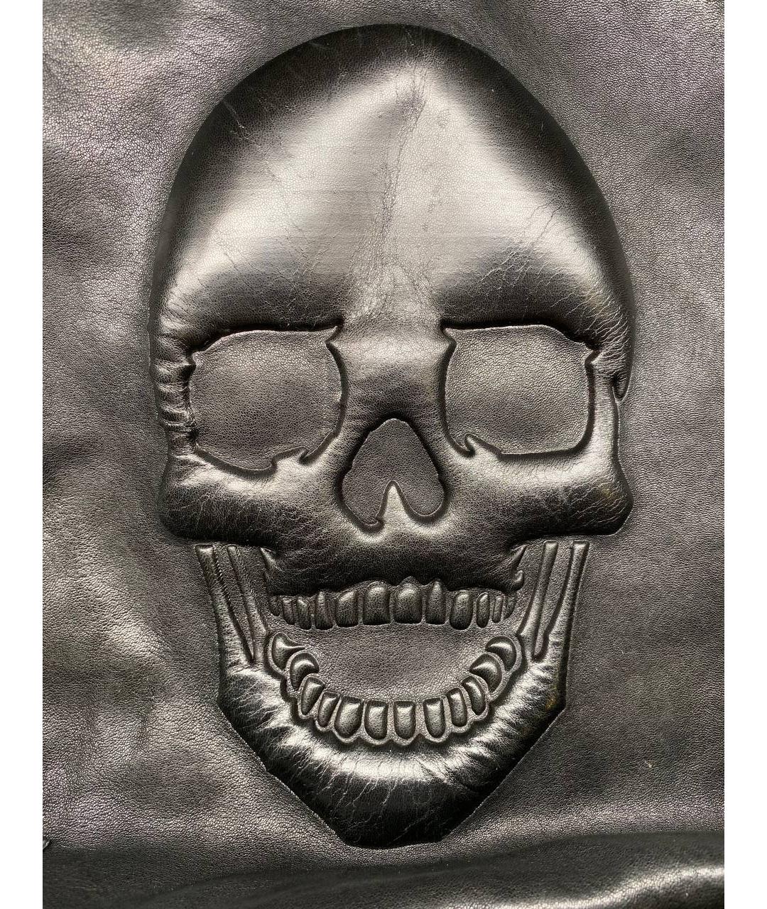 PHILIPP PLEIN Черная кожаная сумка с короткими ручками, фото 7