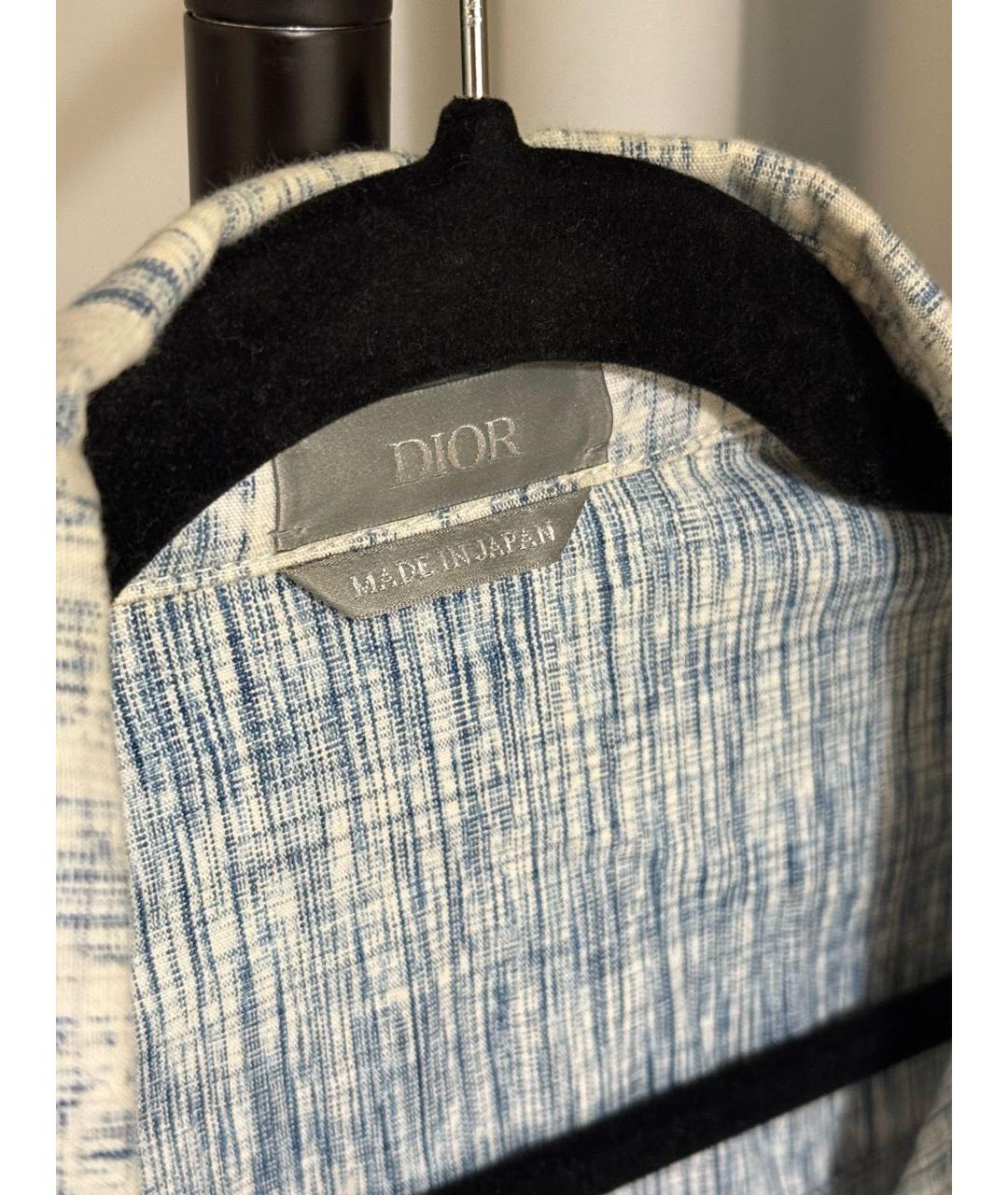 CHRISTIAN DIOR Голубая хлопковая кэжуал рубашка, фото 2