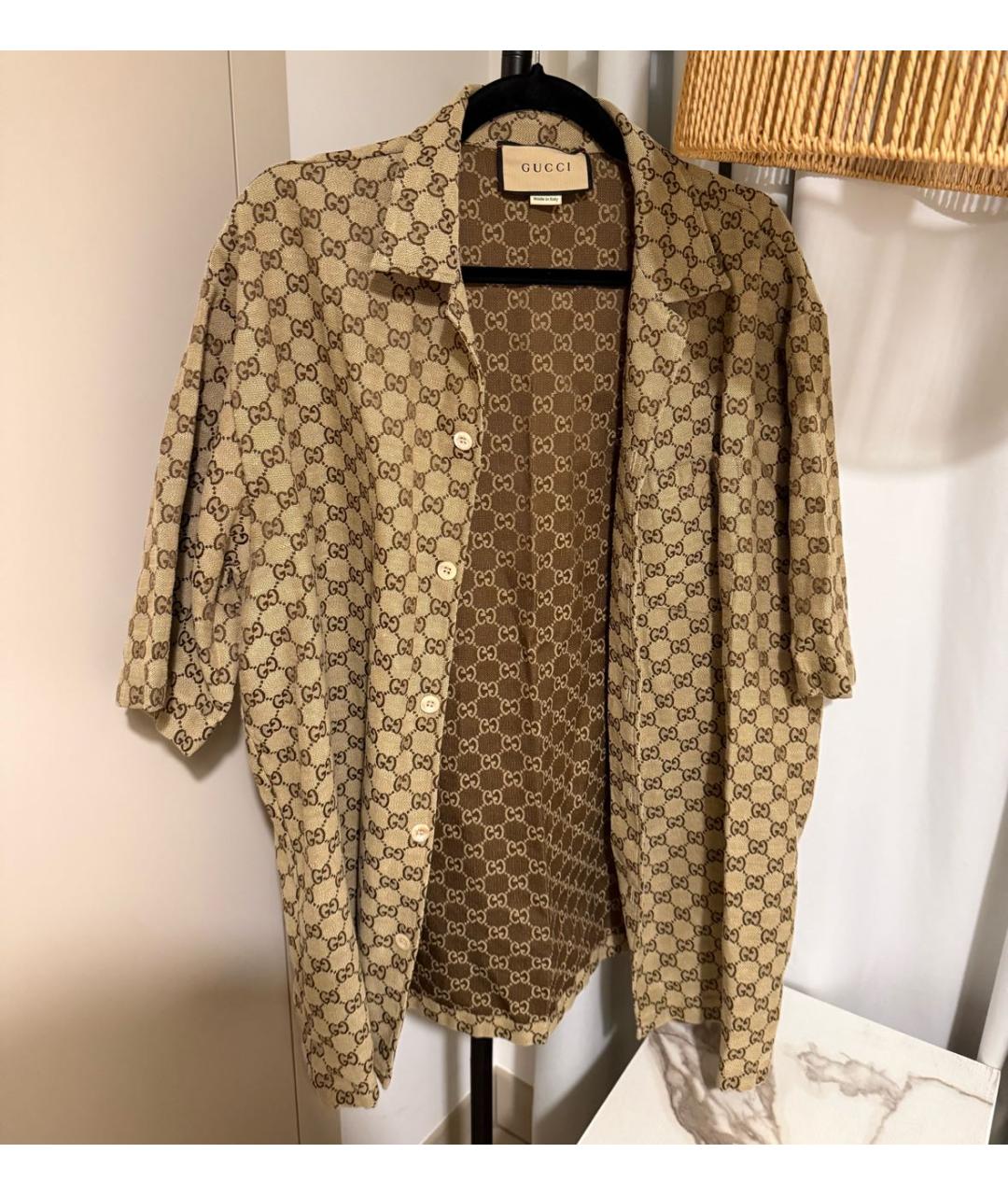 GUCCI Бежевая льняная кэжуал рубашка, фото 2