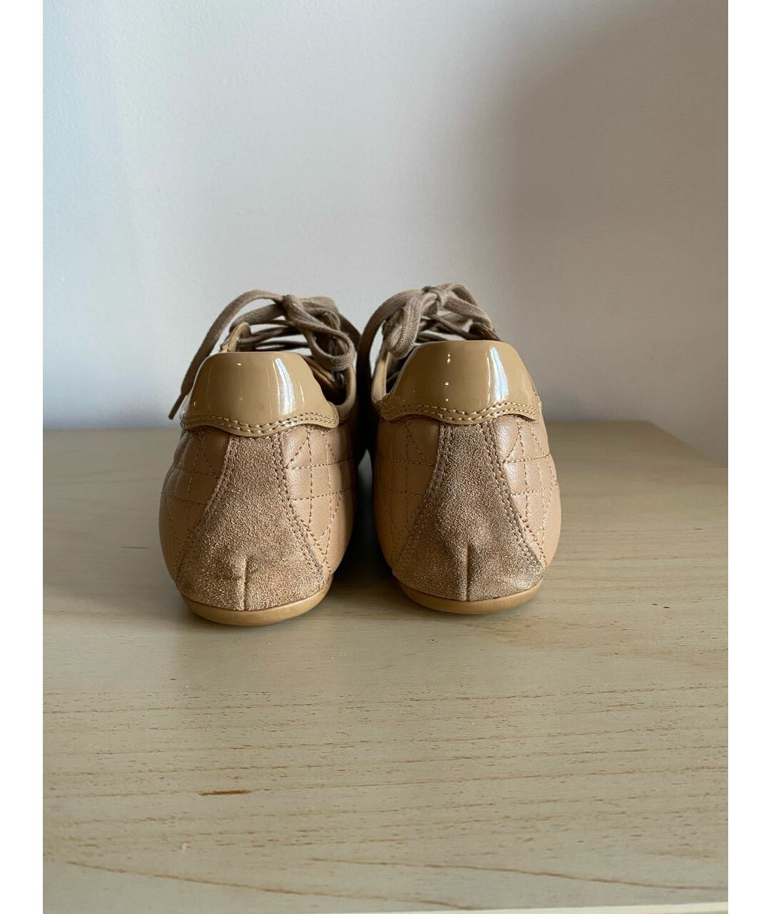 CHRISTIAN DIOR PRE-OWNED Бежевые кожаные кроссовки, фото 4