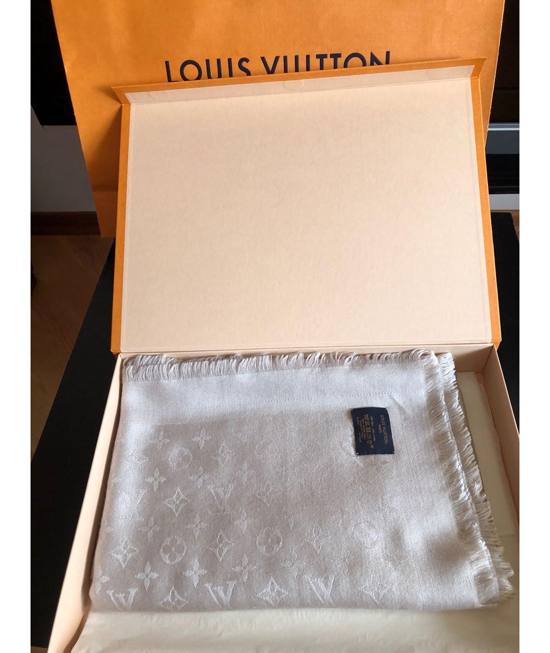 LOUIS VUITTON Бежевый шелковый платок, фото 5