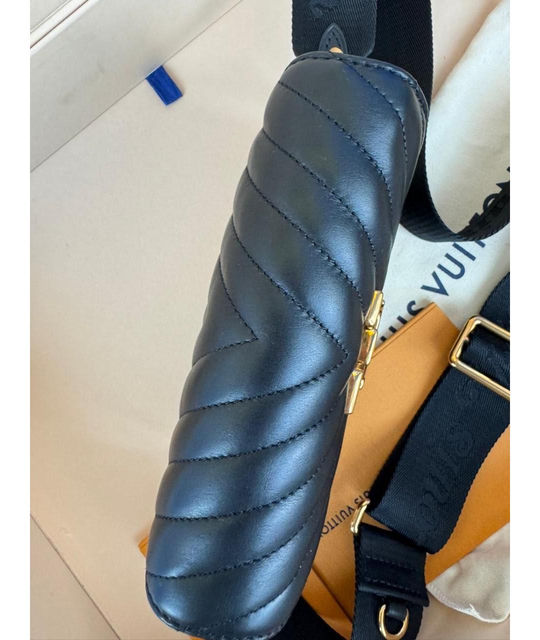 LOUIS VUITTON Черная кожаная сумка через плечо, фото 3
