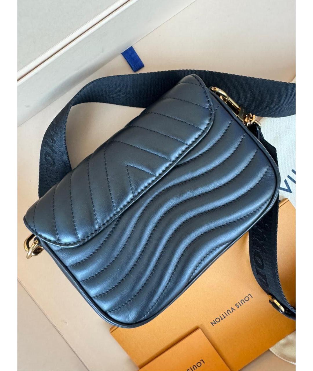 LOUIS VUITTON Черная кожаная сумка через плечо, фото 5