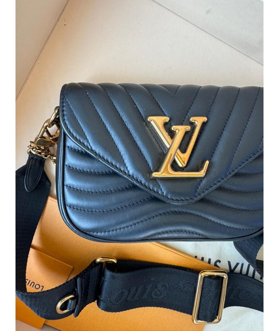 LOUIS VUITTON Черная кожаная сумка через плечо, фото 4