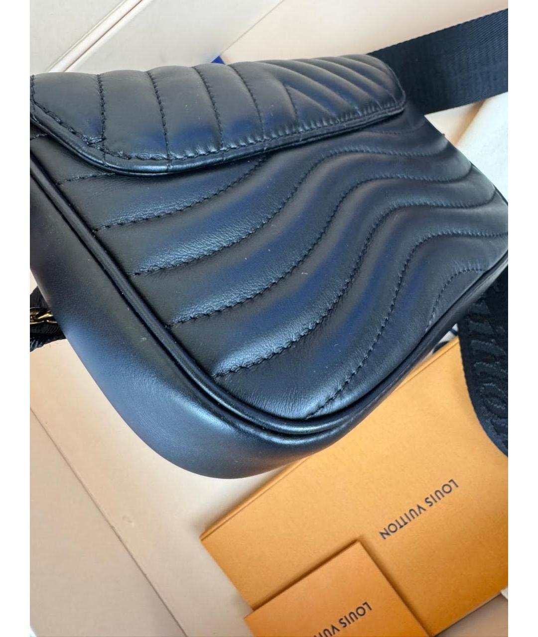 LOUIS VUITTON Черная кожаная сумка через плечо, фото 6