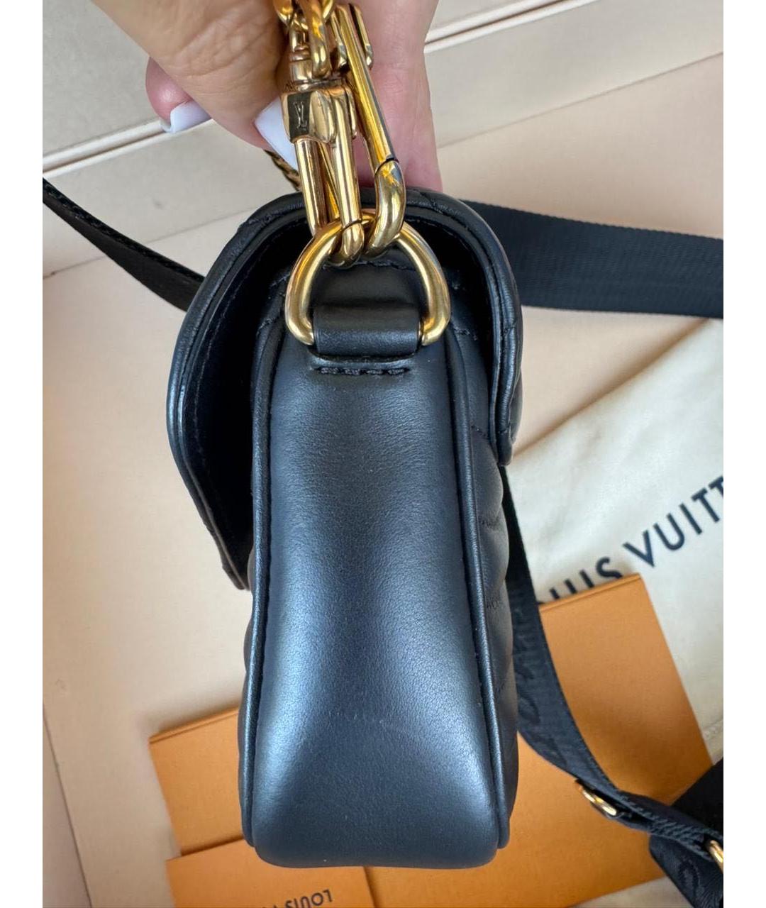 LOUIS VUITTON Черная кожаная сумка через плечо, фото 2