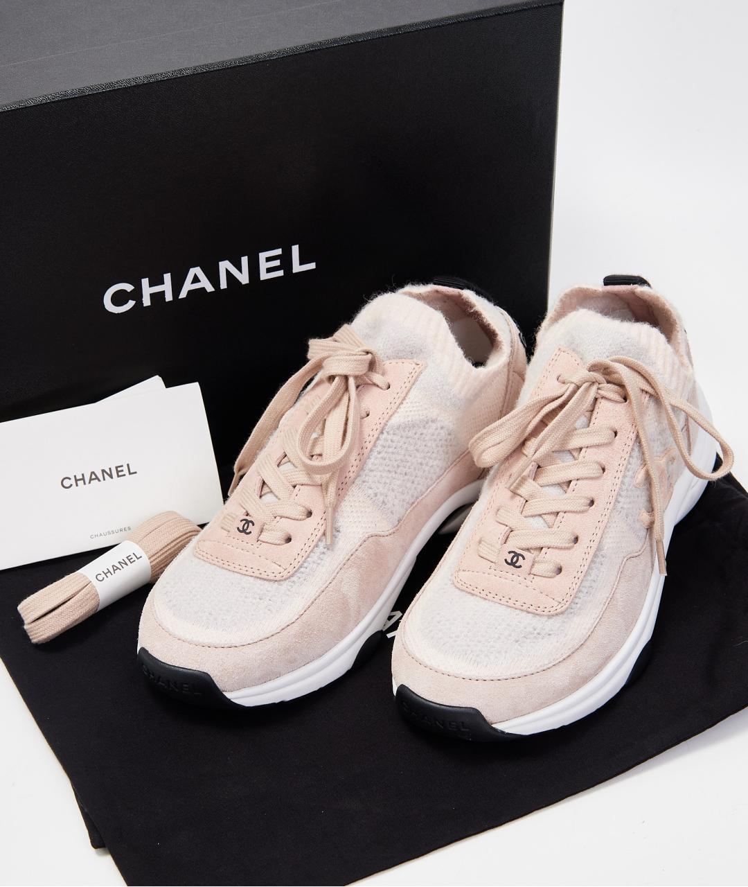 CHANEL Розовые замшевые кроссовки, фото 5