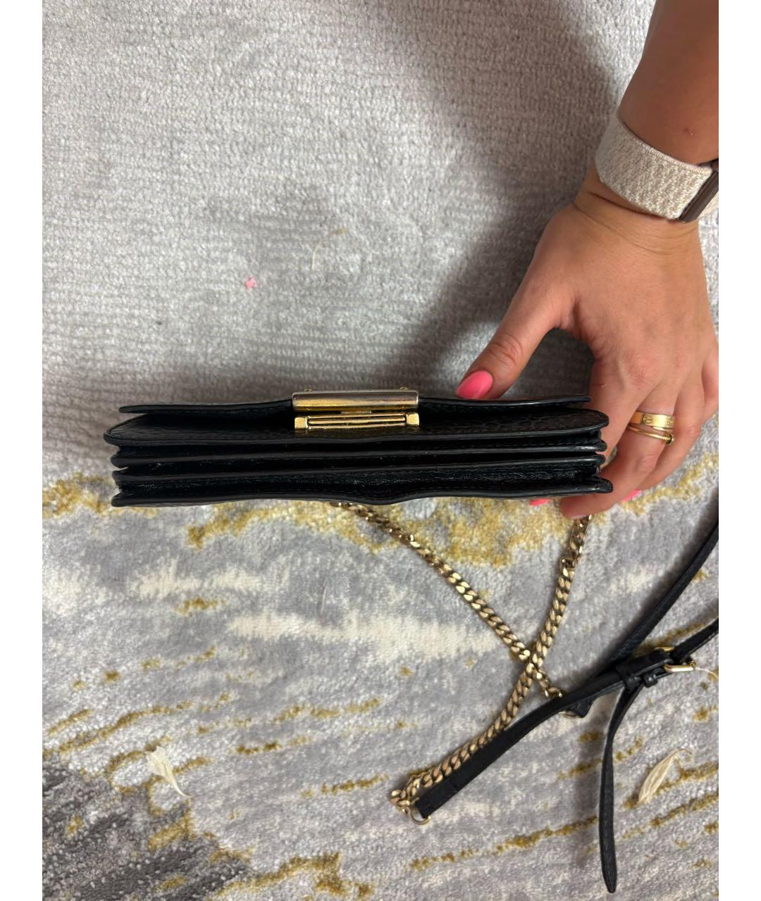 BURBERRY Черная кожаная сумка через плечо, фото 5