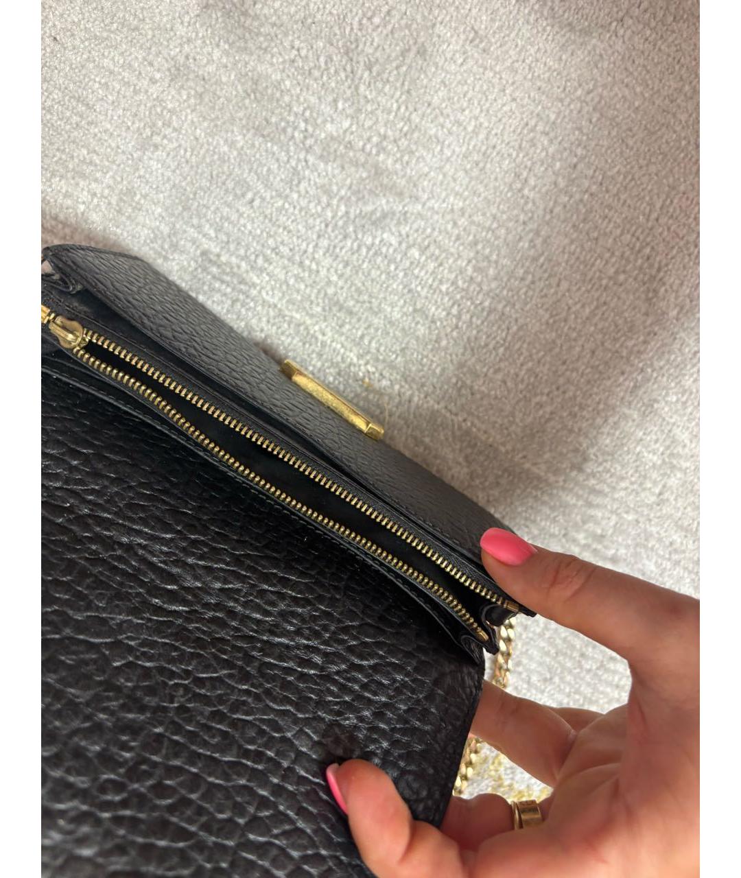 BURBERRY Черная кожаная сумка через плечо, фото 4