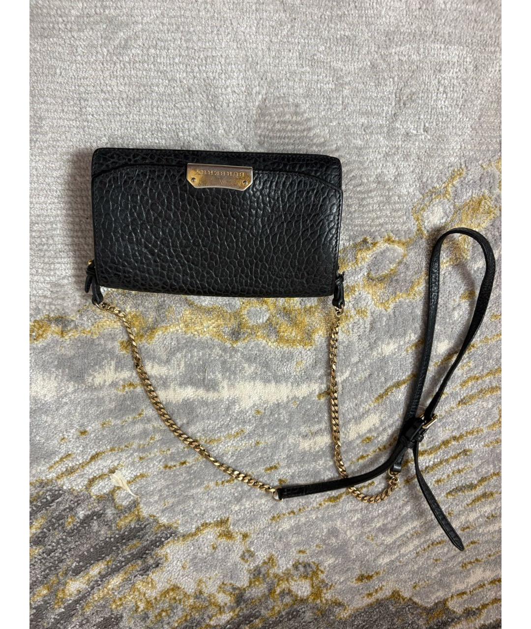 BURBERRY Черная кожаная сумка через плечо, фото 6