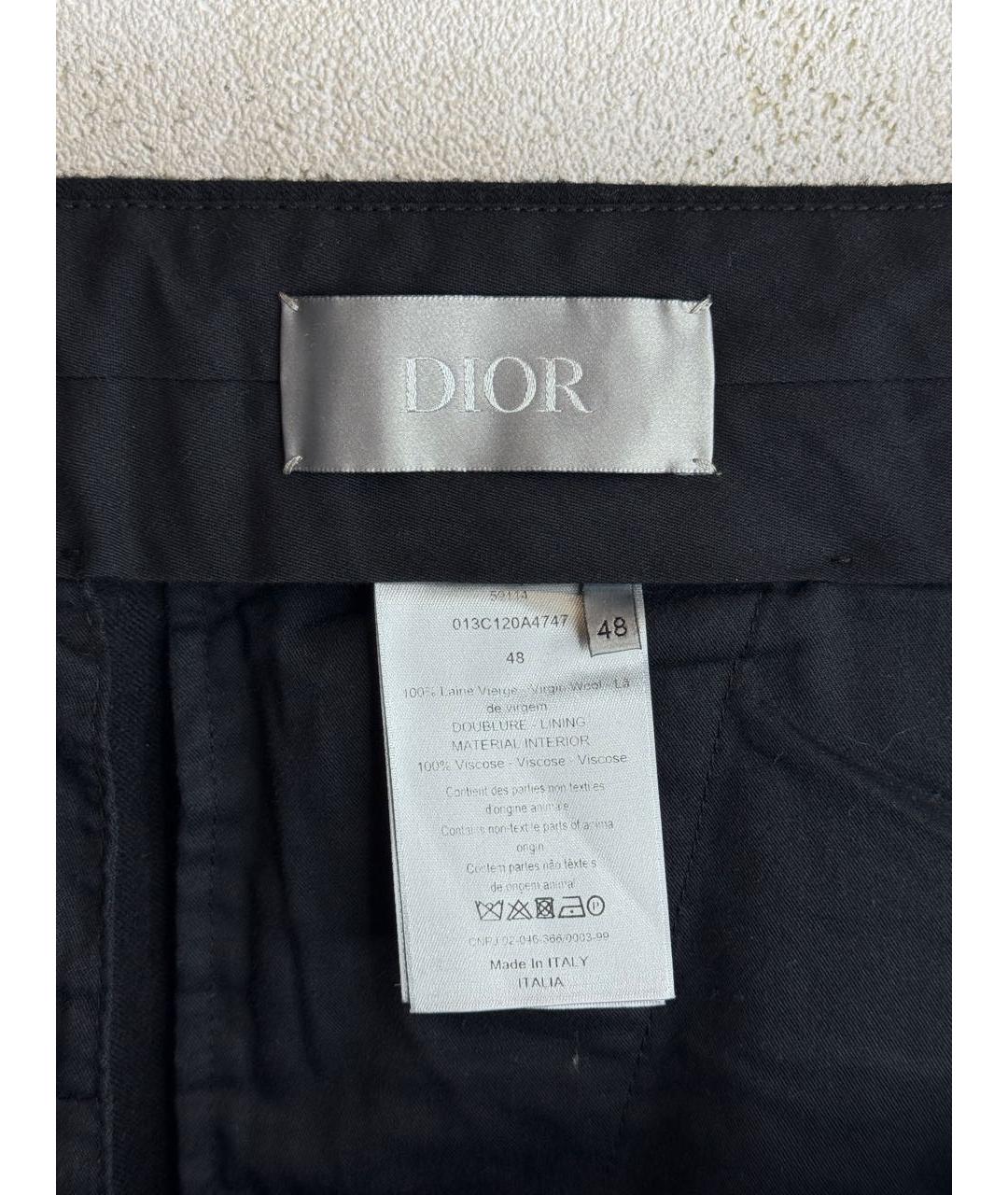 DIOR HOMME Черные шерстяные классические брюки, фото 7