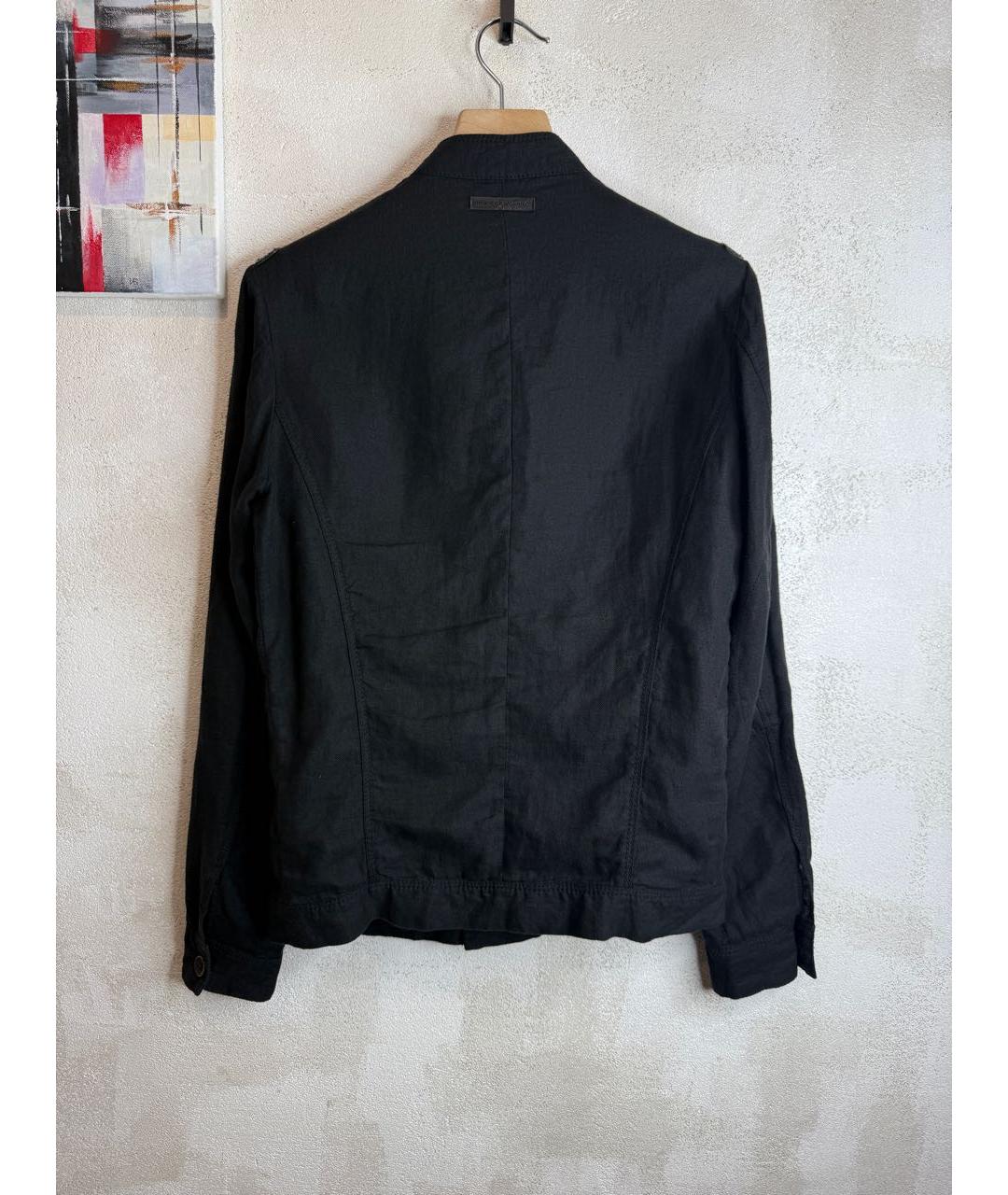 DIESEL BLACK GOLD Черная льняная куртка, фото 3