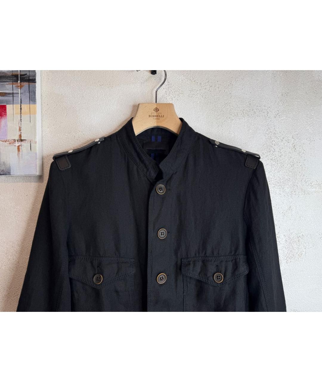 DIESEL BLACK GOLD Черная льняная куртка, фото 2