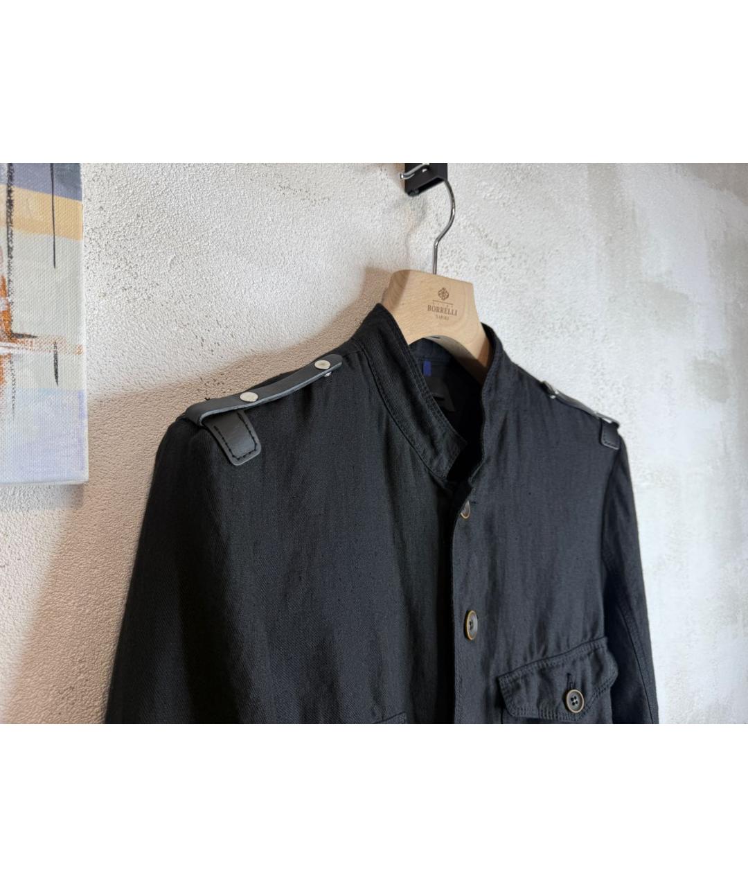 DIESEL BLACK GOLD Черная льняная куртка, фото 8