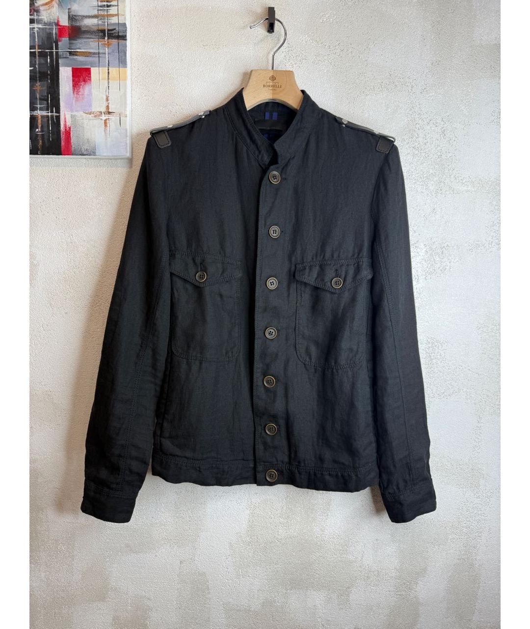 DIESEL BLACK GOLD Черная льняная куртка, фото 9