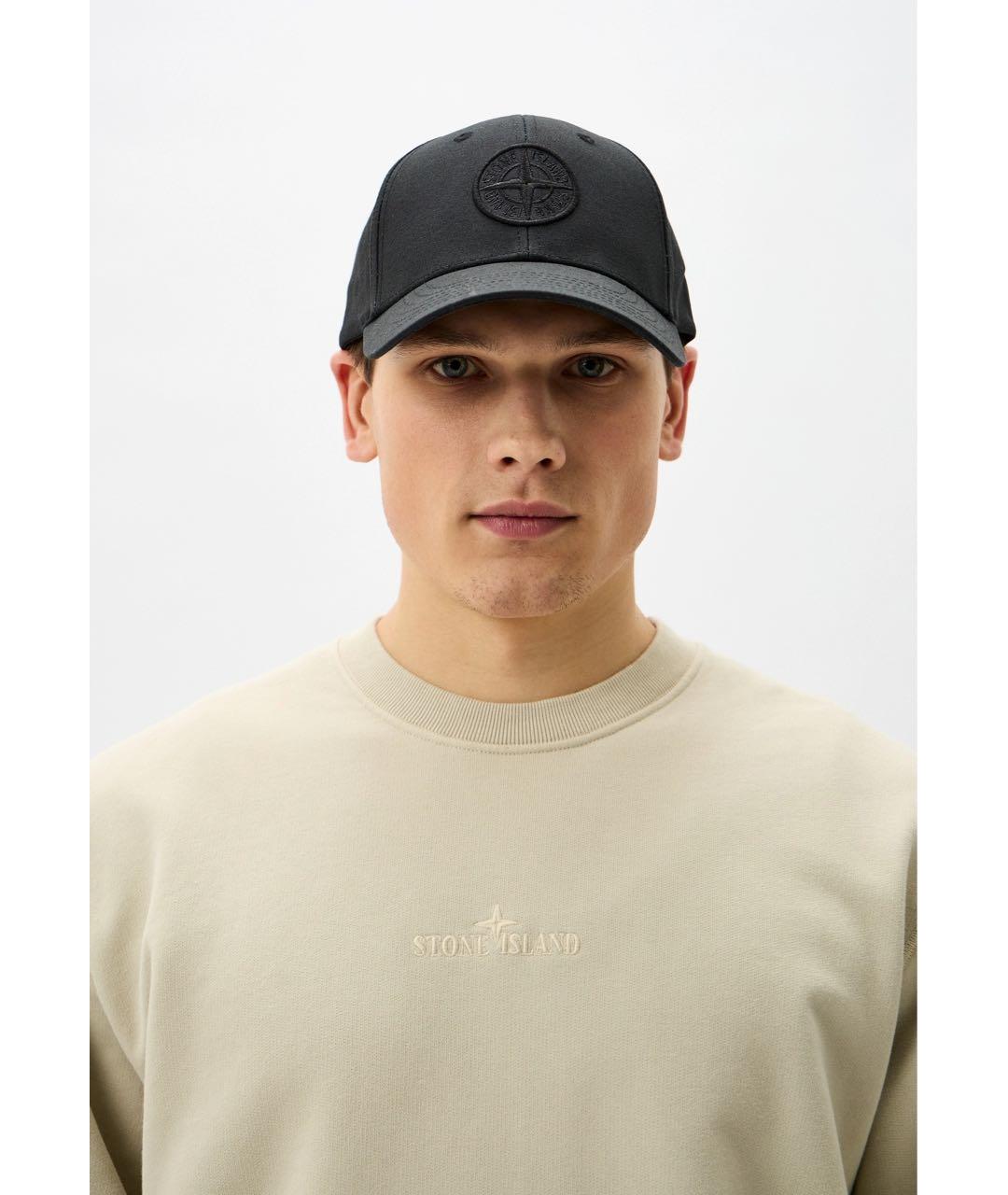 STONE ISLAND Черная хлопковая кепка/бейсболка, фото 5
