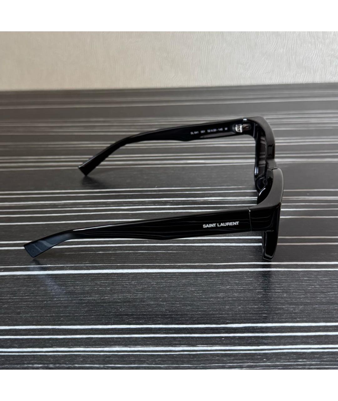 SAINT LAURENT Черные пластиковые солнцезащитные очки, фото 2