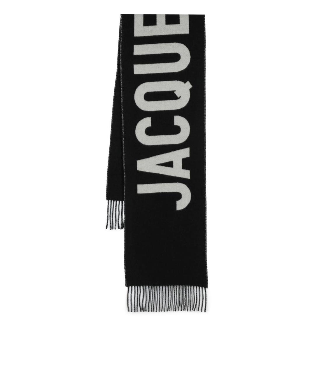 JACQUEMUS Черный шерстяной шарф, фото 4