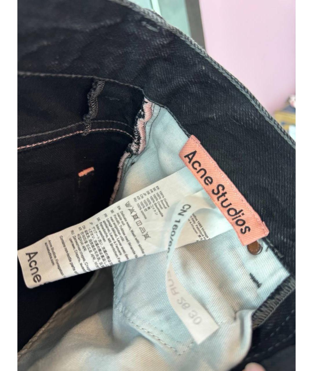 ACNE STUDIOS Антрацитовые хлопковые прямые джинсы, фото 4