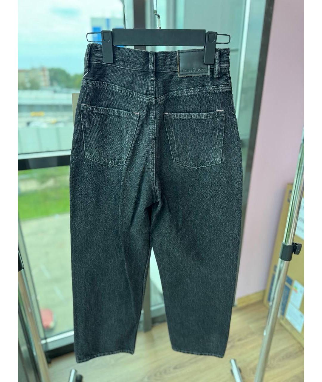 ACNE STUDIOS Антрацитовые хлопковые прямые джинсы, фото 2