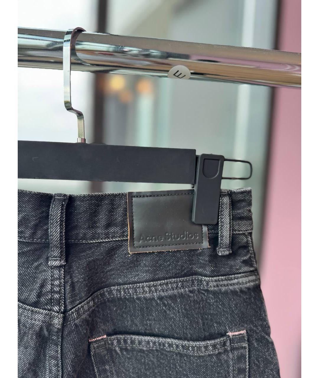ACNE STUDIOS Антрацитовые хлопковые прямые джинсы, фото 3