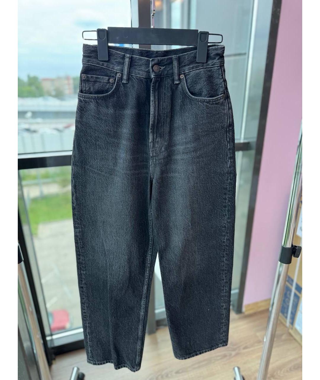 ACNE STUDIOS Антрацитовые хлопковые прямые джинсы, фото 6
