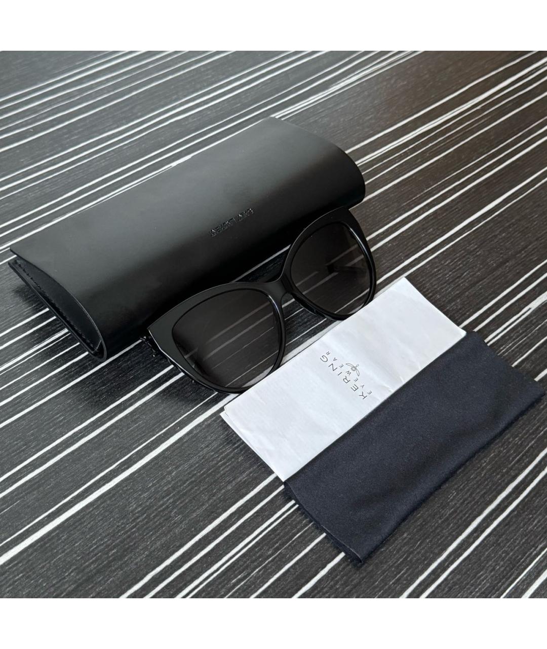SAINT LAURENT Черные пластиковые солнцезащитные очки, фото 5