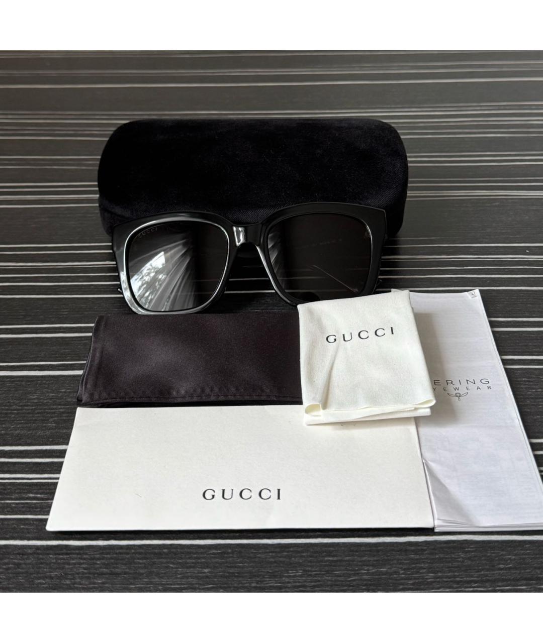 GUCCI Черные пластиковые солнцезащитные очки, фото 4