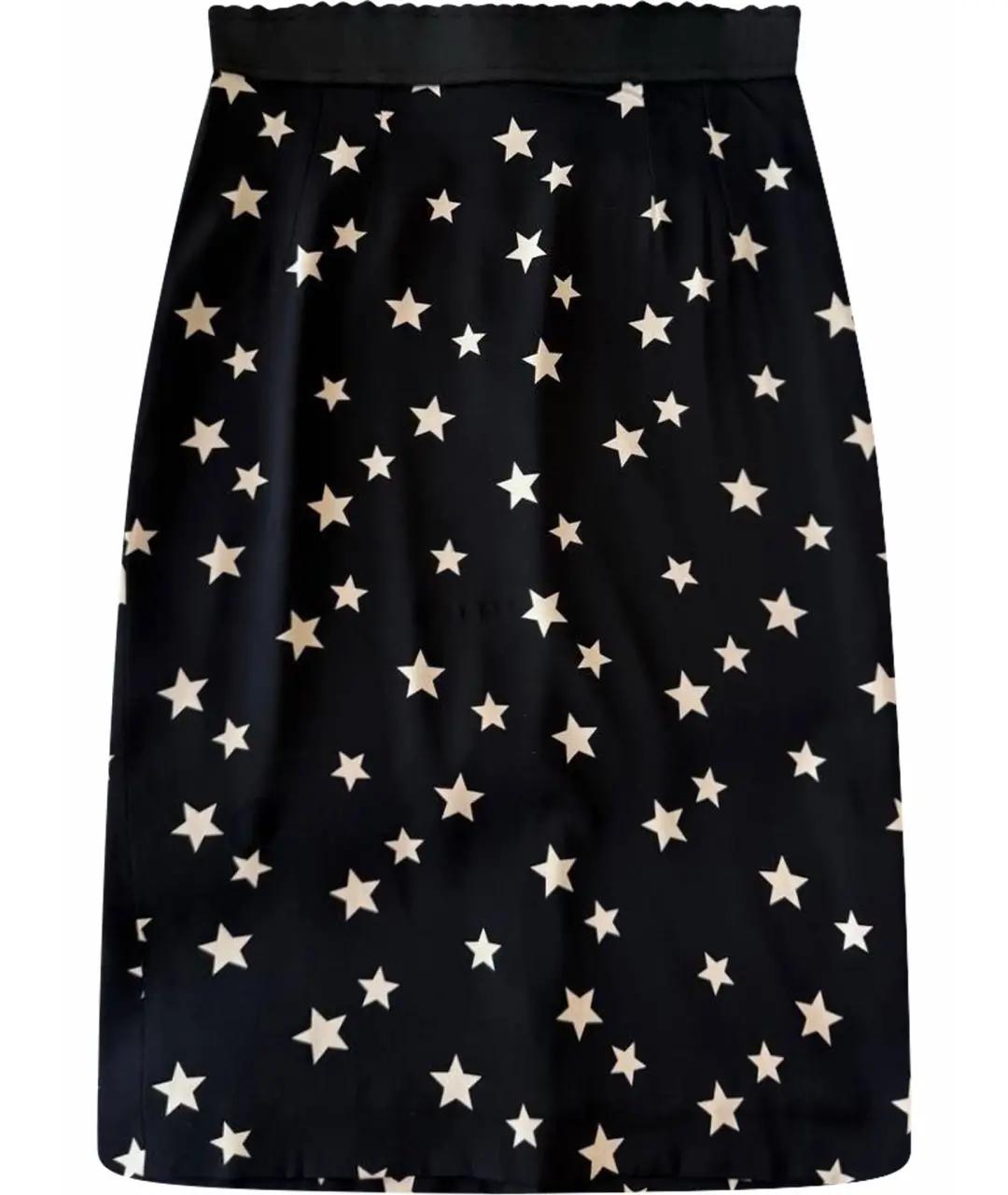 DOLCE&GABBANA Черная шелковая юбка мини, фото 1