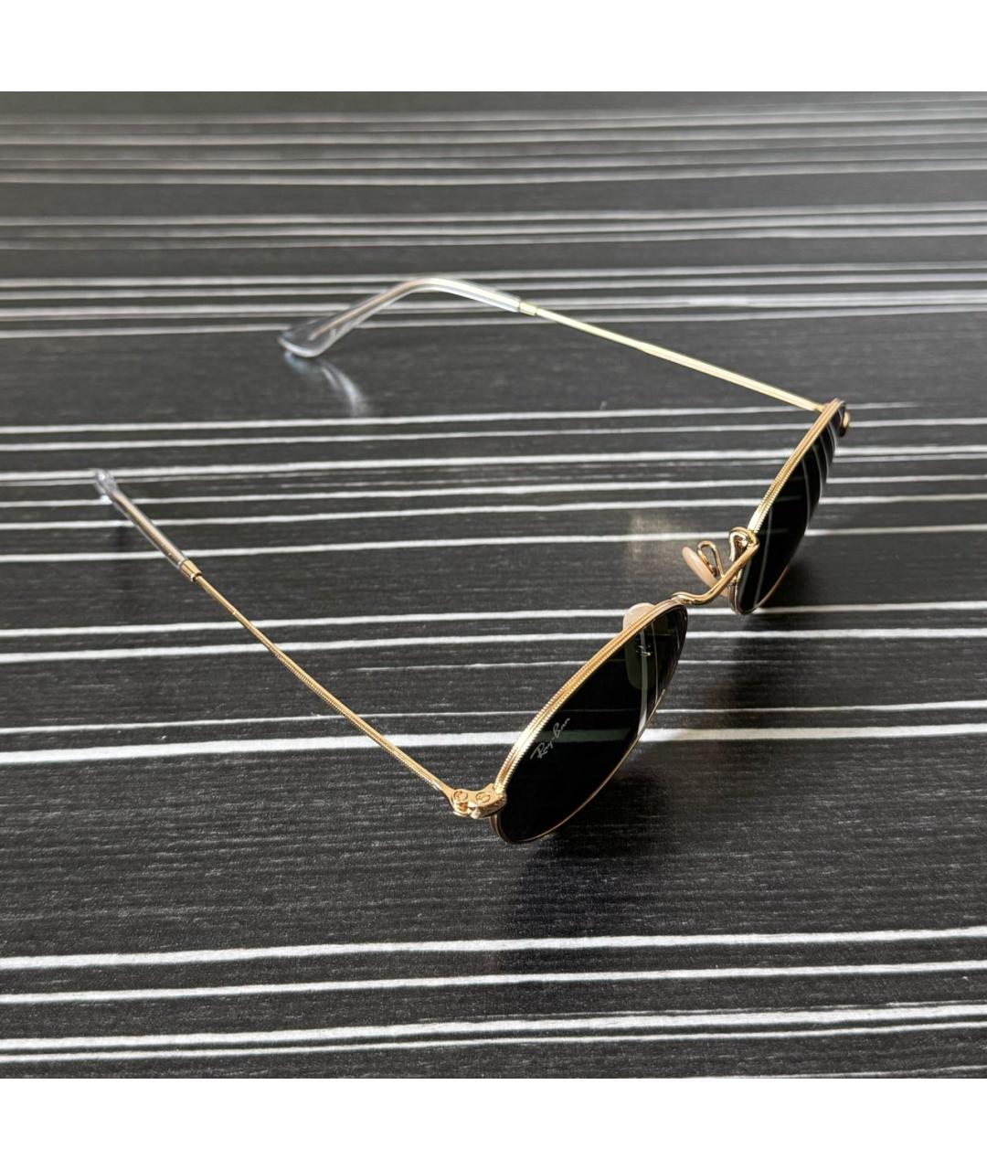 RAY BAN Золотые металлические солнцезащитные очки, фото 2