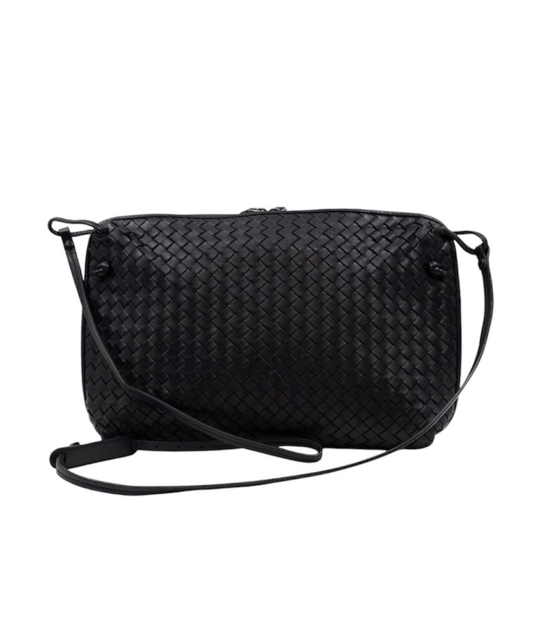 BOTTEGA VENETA Черная кожаная сумка через плечо, фото 1