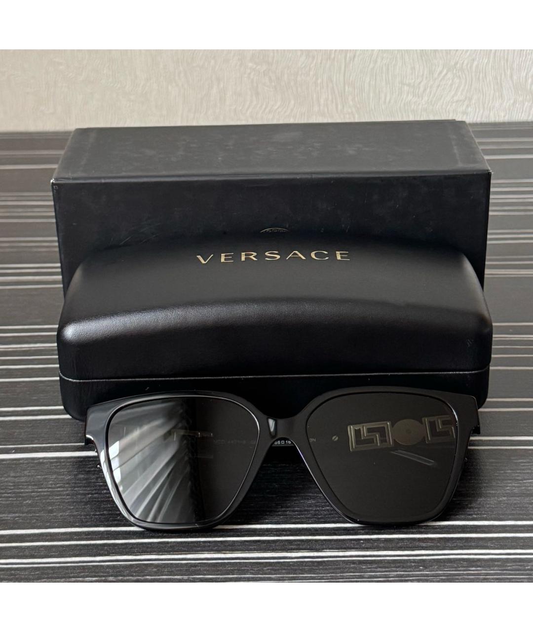 VERSACE Черные пластиковые солнцезащитные очки, фото 4