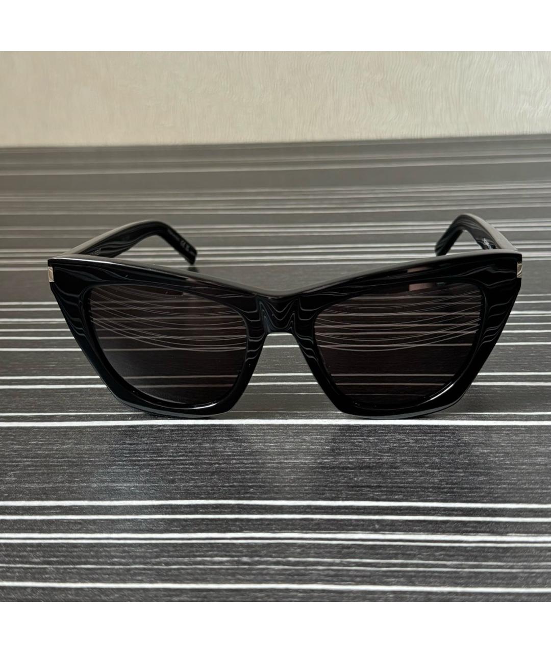 SAINT LAURENT Черные пластиковые солнцезащитные очки, фото 5