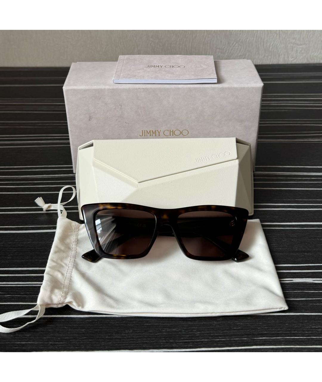 JIMMY CHOO Черные пластиковые солнцезащитные очки, фото 5