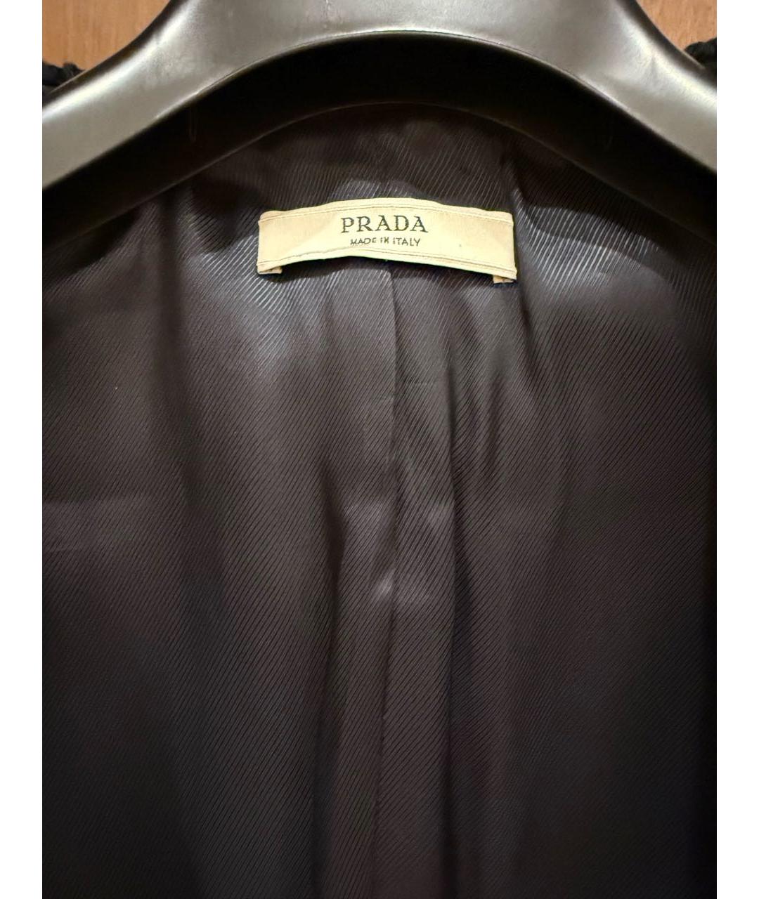 PRADA Темно-синее шерстяное пальто, фото 3