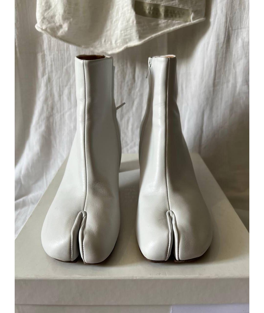 MAISON MARGIELA Белые кожаные ботинки, фото 3