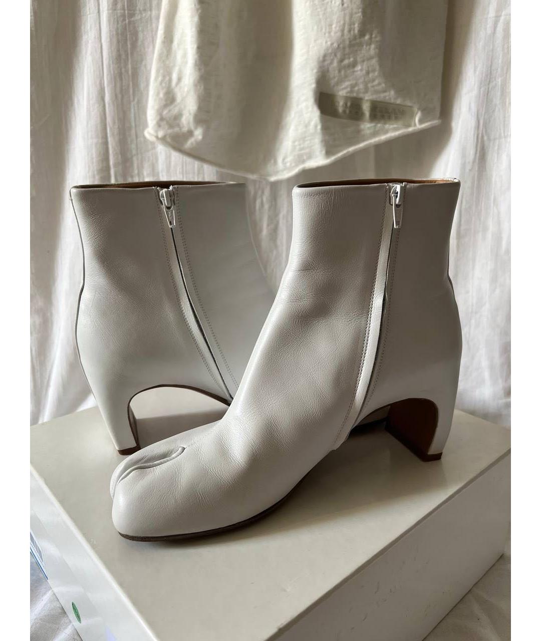 MAISON MARGIELA Белые кожаные ботинки, фото 2