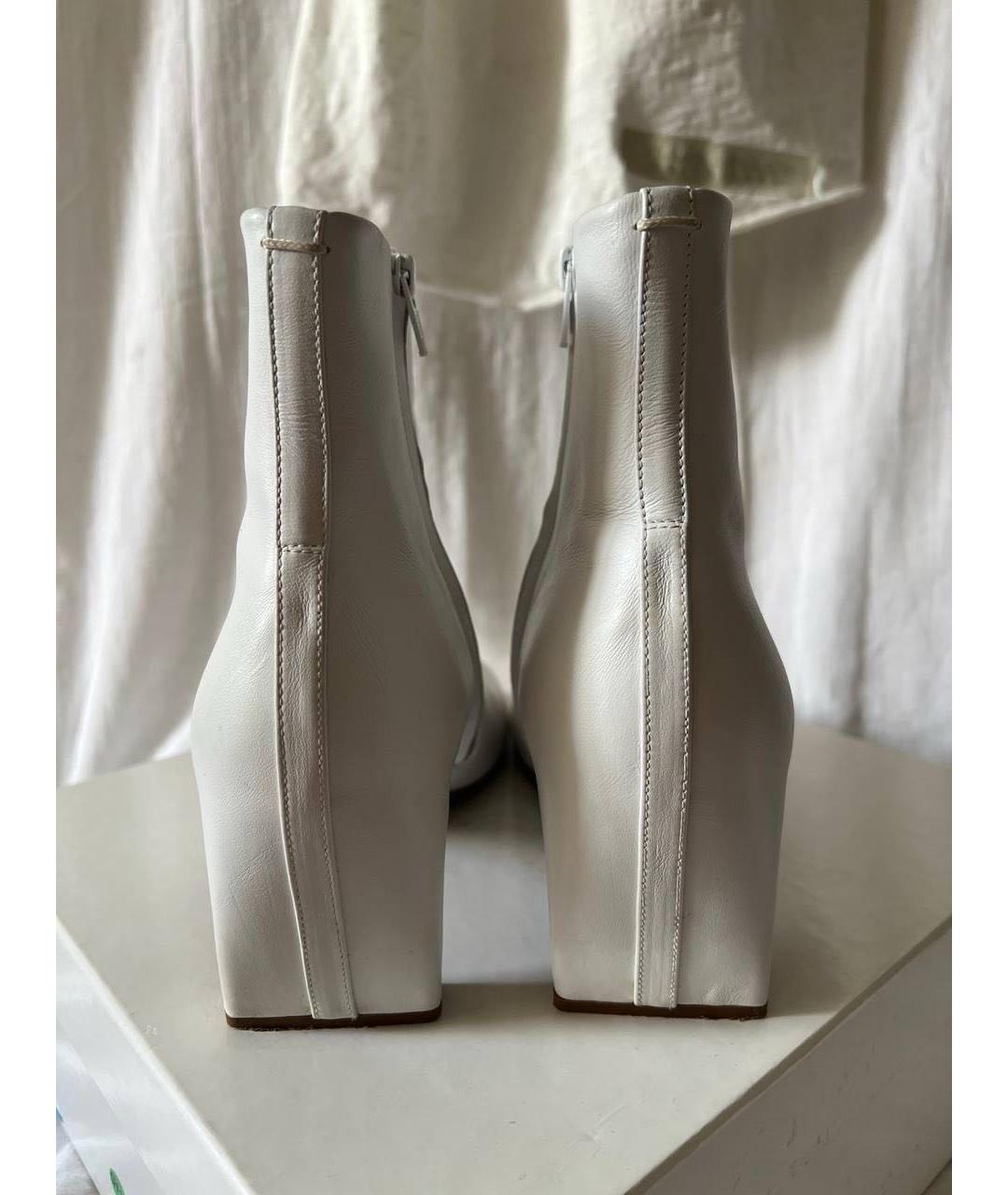MAISON MARGIELA Белые кожаные ботинки, фото 5