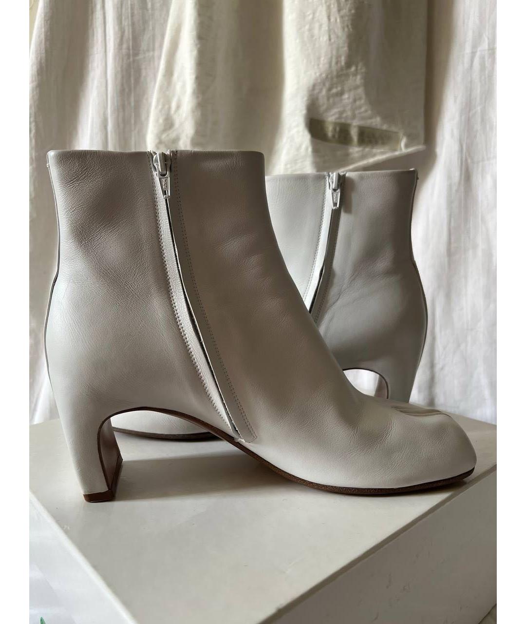 MAISON MARGIELA Белые кожаные ботинки, фото 7