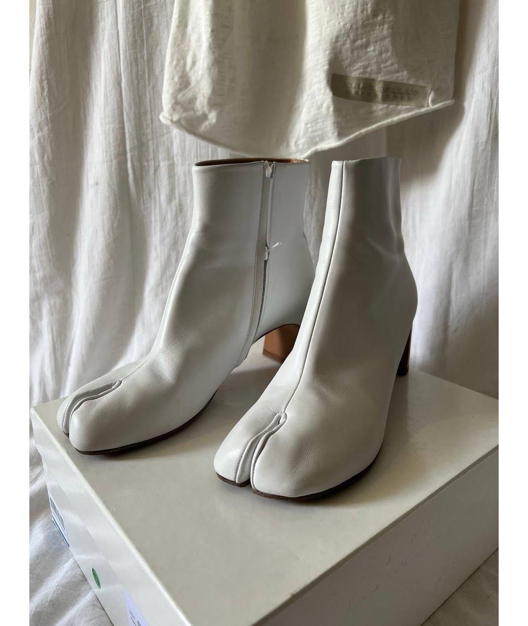 MAISON MARGIELA Белые кожаные ботинки, фото 4