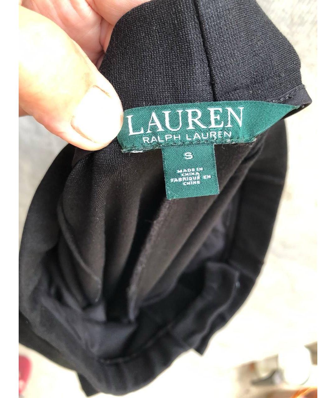 RALPH LAUREN Черные вискозные прямые брюки, фото 2